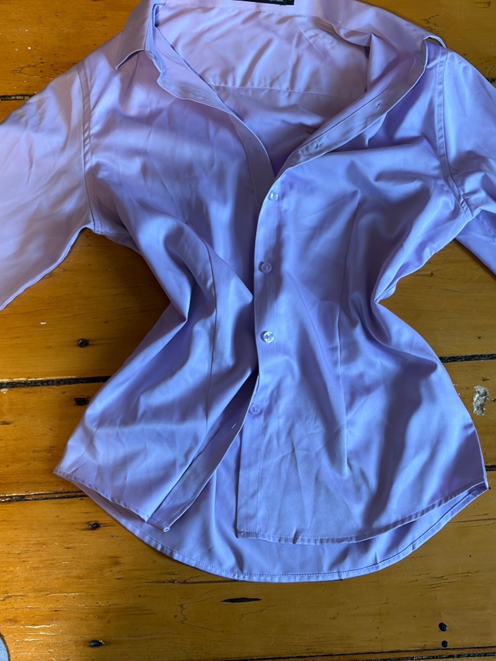 Purple Silk Button Up Blouse